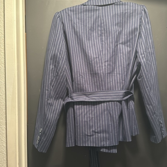Lane Bryant navy blue pen, striped suit jacket size 18 skirt size 20 - Picture 6 of 9